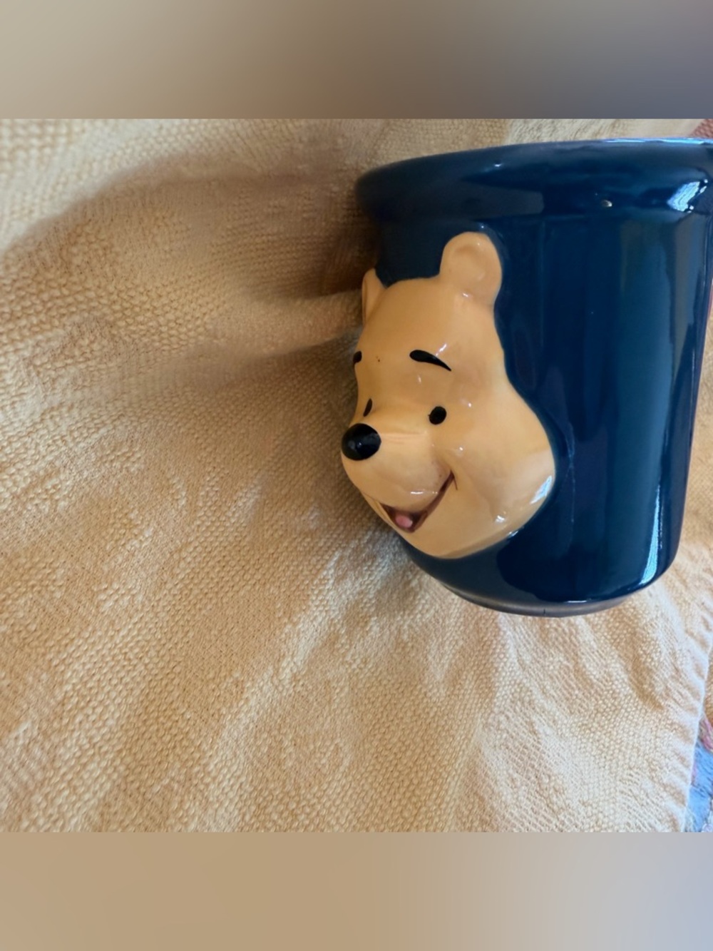 Disney Winnie the Pooh Navy Blue and Beige Ceramic Mug